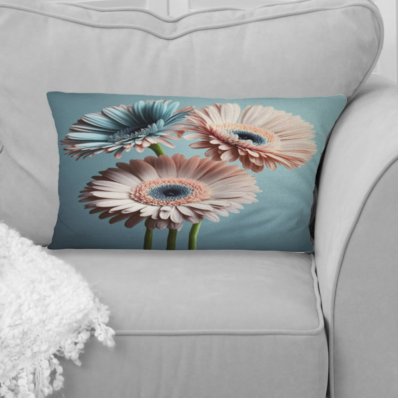 Orange Gerbera Hyper Realistic Flowers - Gerbera Printed Throw Pillow