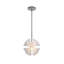 Luminaire suspendu 2 lumières DEL Brower en nickel poli avec abat-jour en verre glacé Brower