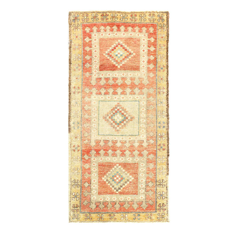 Tapis turc antique Oushak 1 pi 7 po x 3 pi 5 po