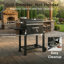 Barbecue au charbon de bois de jardin de 54 pouces (577 po²) avec tiroir à cendres amovible, tablette de rangement et tablettes latérales pliables