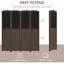 4 clôtures d'intimité, hauteur 67 po, brun noyer avec tableau noir pour écran de chambre pliable, 4, 5,5 pi