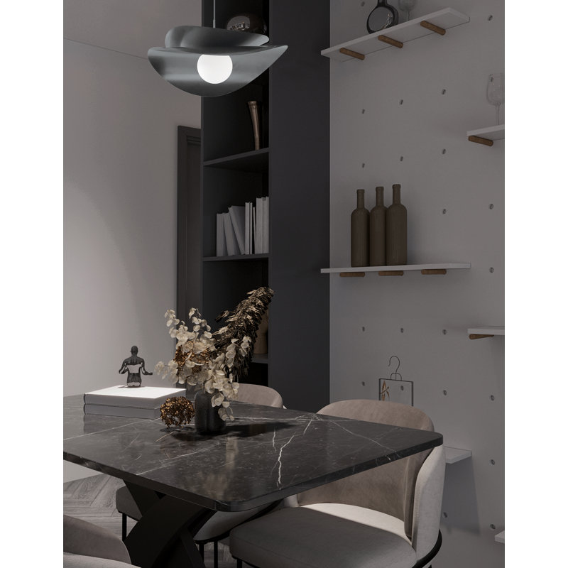 Luminaire suspendu Paven, Noir mat, Noir mat