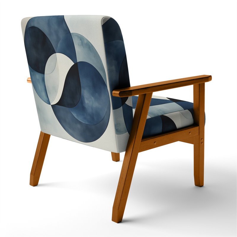 Chaise rembourrée Abstract V Shapes, Brown Square Arms