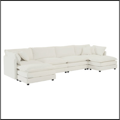 Grand canapé-lit en U avec méridienne réversible modulaire Comfort