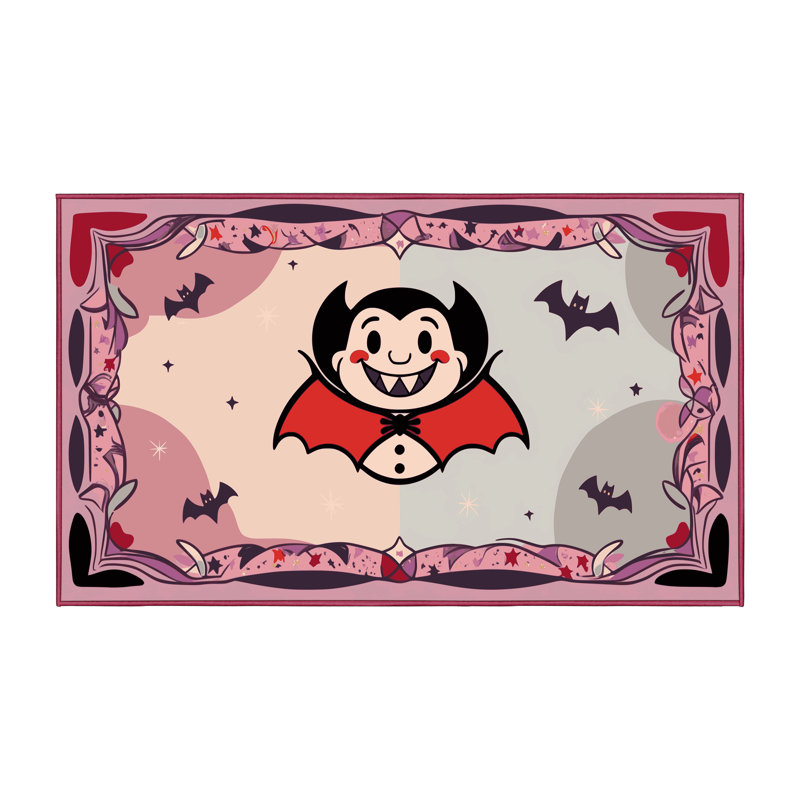 Tapis de vacances d'Halloween The Holiday Aisle®, Rectangulaire 7 pi x 10 pi