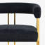 Ensemble de table de salle à manger pour 6 personnes avec table ronde unie et 6 fauteuils rembourrés en chenille-1936440461