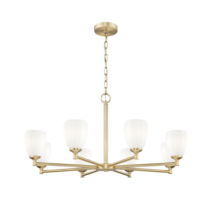 Mattera Modern Chandelier, Gold, 19.25" H x 42" W x 42" D, 8 Lights