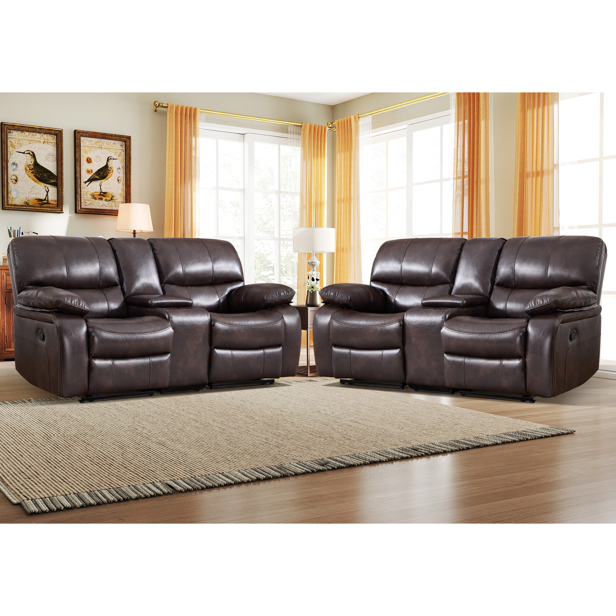 Latitude Run® 77'' Wide Upholstered Faux Leather Manual Reclining ...
