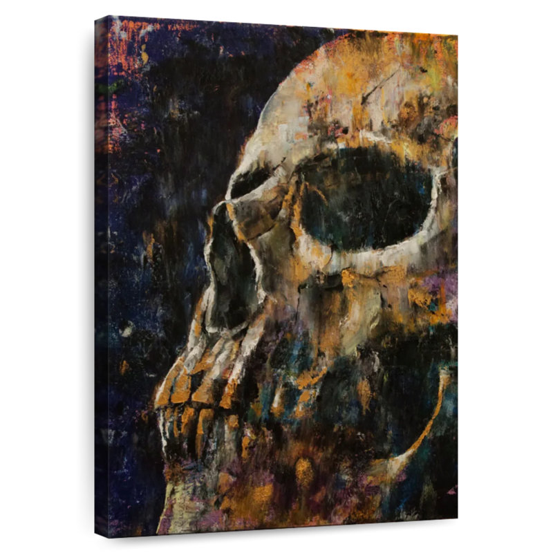 Hitzel Gold Skull, 12" H x 8" W