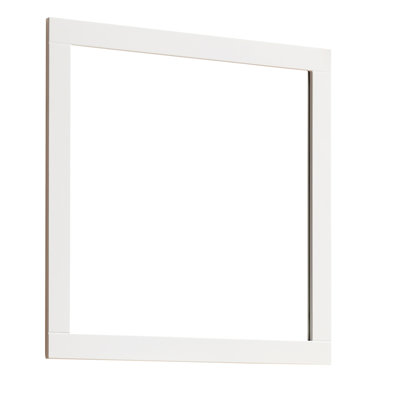 Square Matte White Mirror, 32 Inches, Ideal For Bathroom With Harmonious Blend