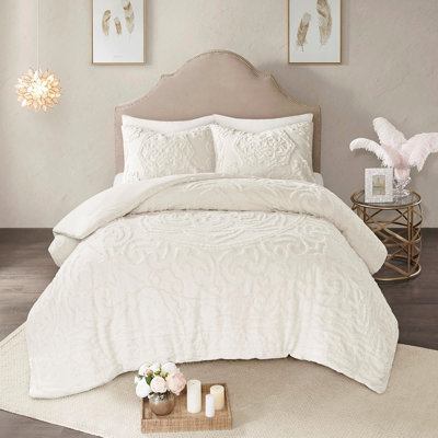King/ King Comforter With Cotton Chenille Medallion Temptation In For Seasonal Decor
