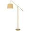 Lampe sur pied réglable en métal avec abat-jour en forme de toile et toile de jute H 68 po-1415099841