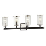 4 - Light Dimmable Carbide Black And Polished Nickel Vanity Light