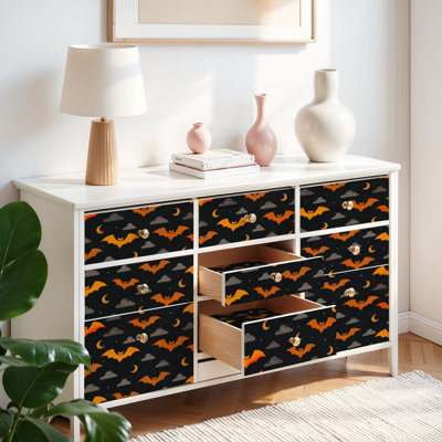 Papier peint auto-adhésif et amovible Halloween orange auto-adhésif 17,7 po x 118 po (45 x 300 cm)