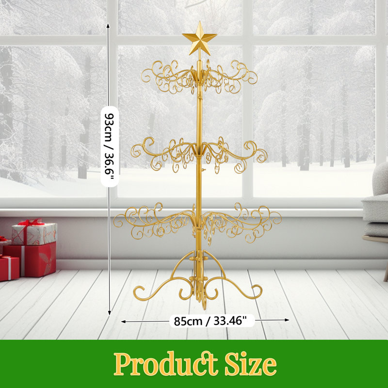3Ft Gold Iron Christmas Tree