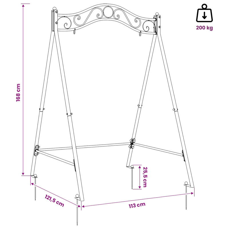 Porch Swing with Canopy, Antique Brown
