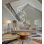 Lustre moderne en cristal en spirale avec lumières DEL à intensité variable et télécommande pour vestibule, escalier et vestibule