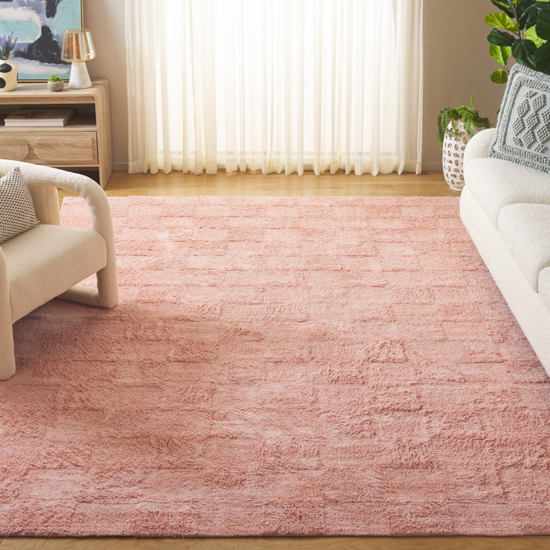 Deondrae Handtufted Recycled Cotton Machine Washable Solid Color Rug, Rectangle 8' x 10'