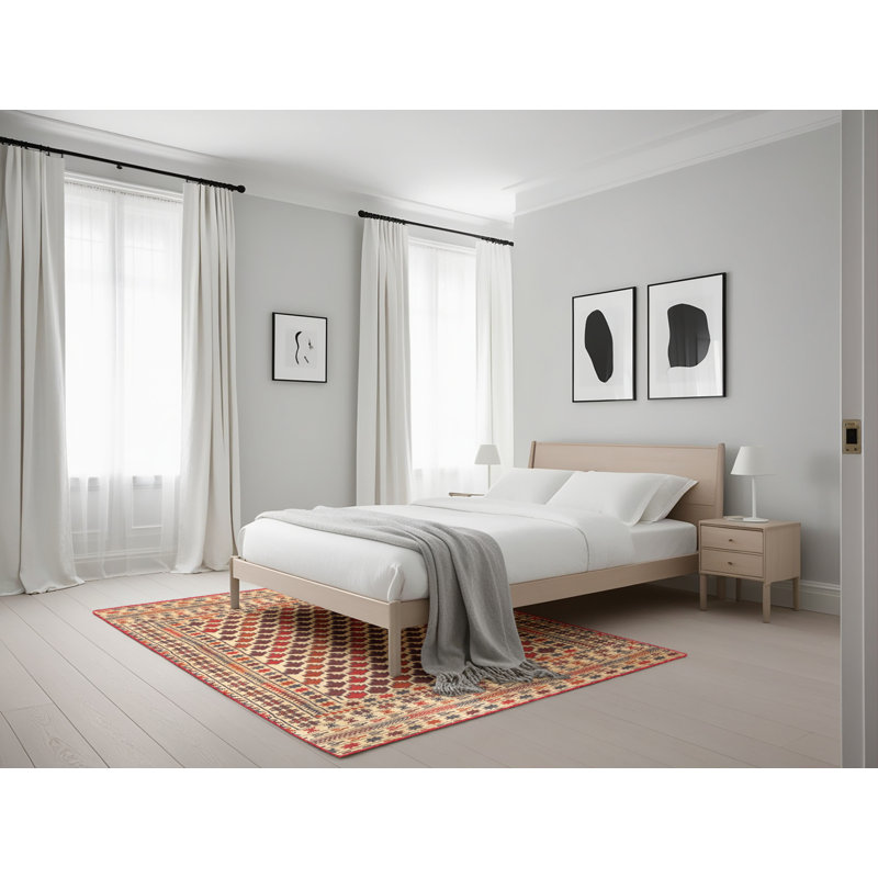 Tapis beige Southwestern, Rectangle 5 pi x 7 pi
