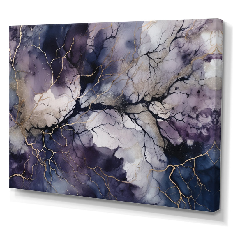 Mauve et explorer la langue de la peinture III - peinture abstraite grand art mural, H 24 po x l 32 po x P 1 po, Toile tendue