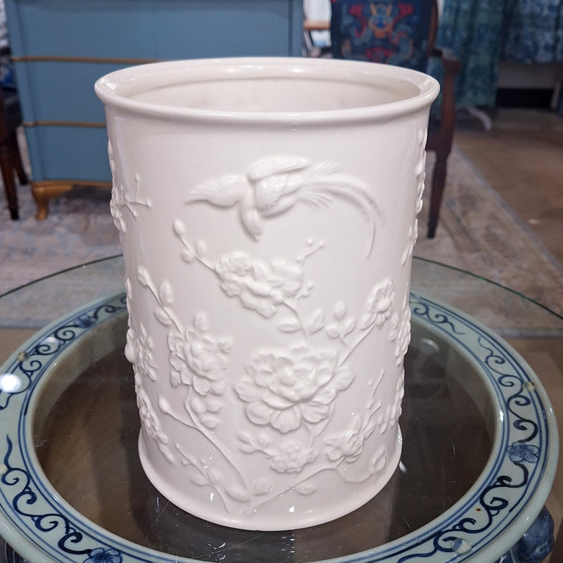 Poubelle en porcelaine, Blanc