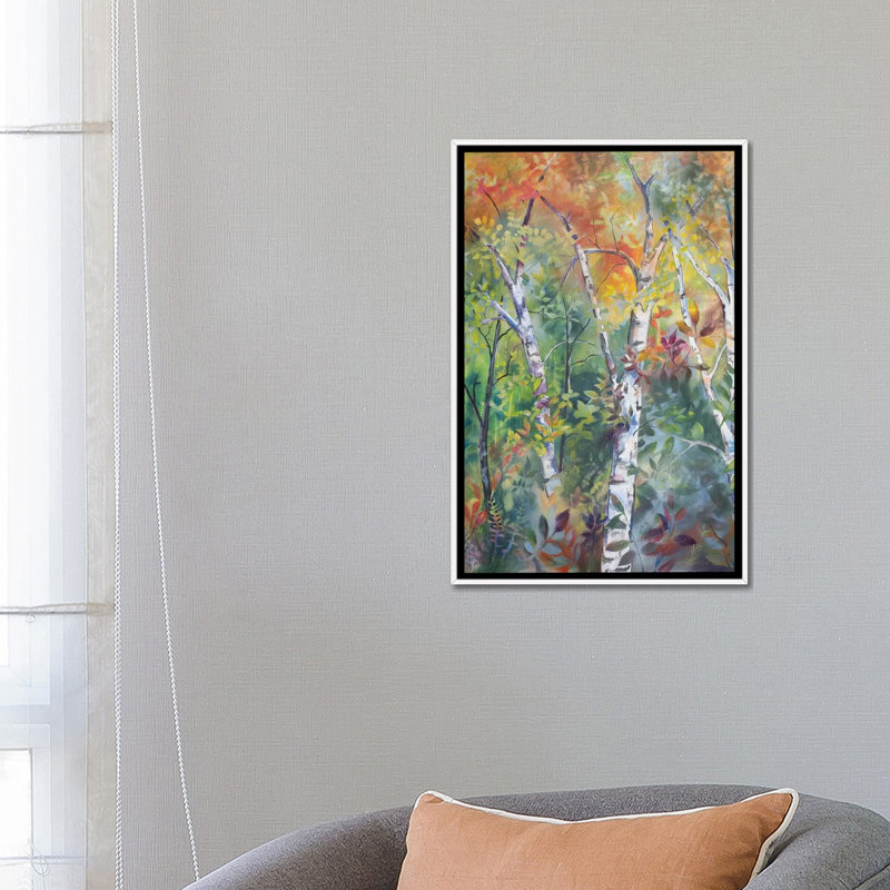 Lever de soleil dans les bois_1PC6, Cadre flottant blanc, H 26 po x l 18 po