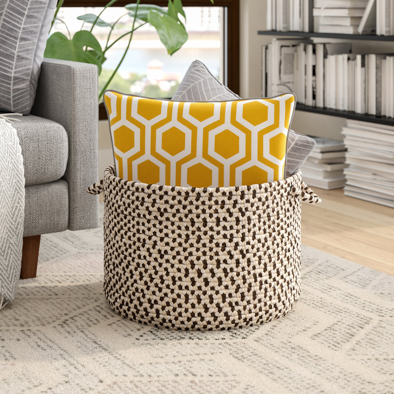 Panier de rangement en mélange de laine Elmwood, H 12 po x l 18 po x P 18 po, Écorce
