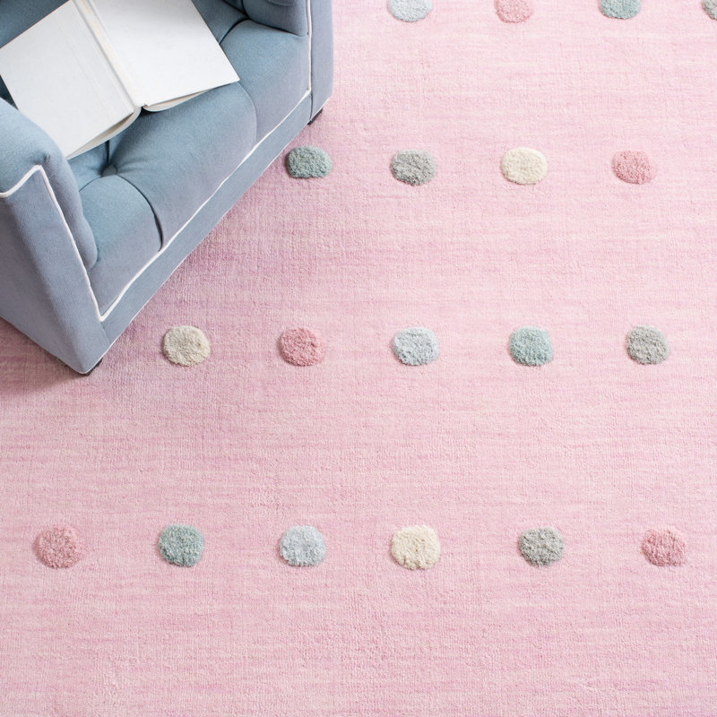 Tapis tissé à la main 70% laine, 20% latex, 10% coton Hachirou, Carré 5 pi