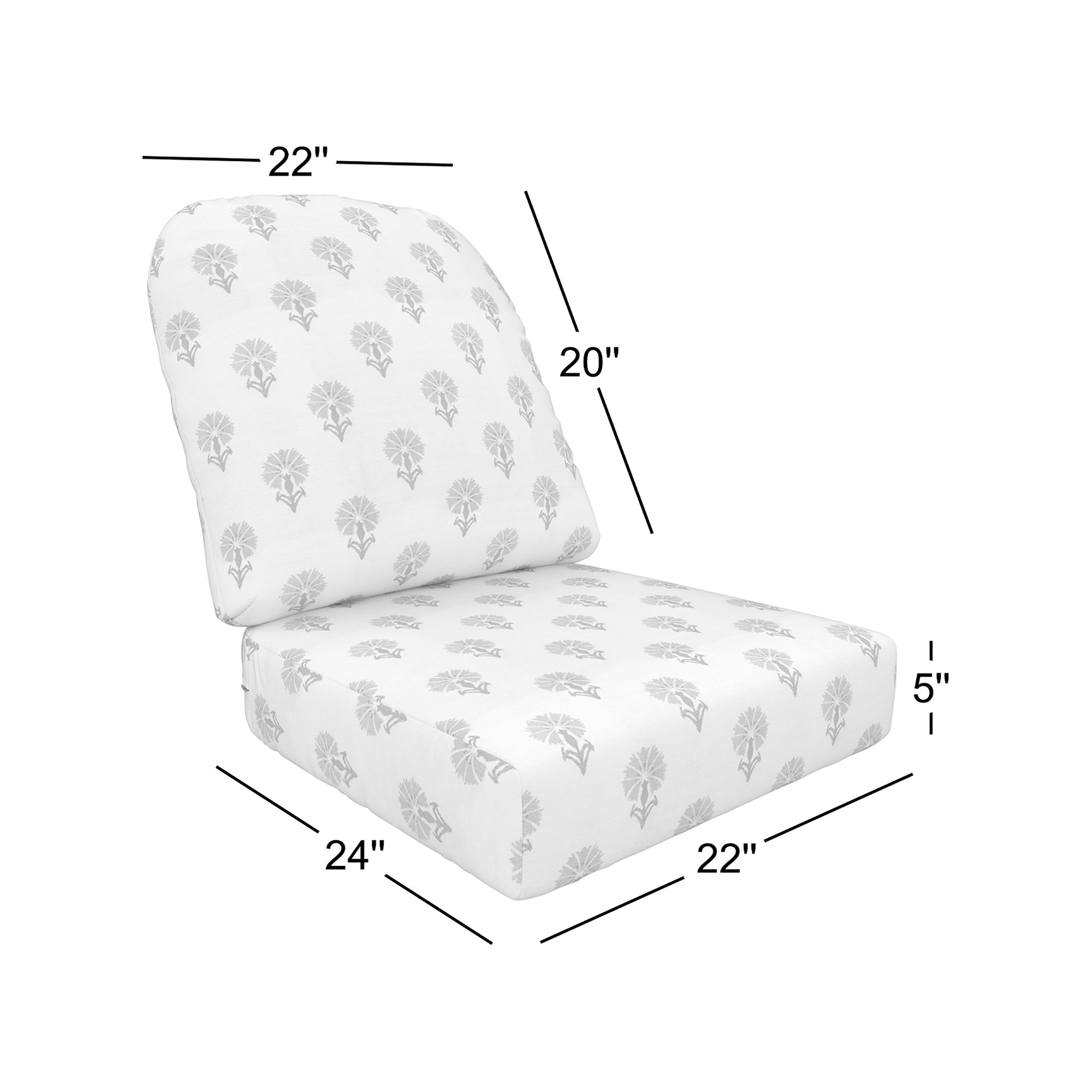 Amala Outdoor Sunbrella® Seat/Back Cushion, Sunbrella Mira Bluebell
