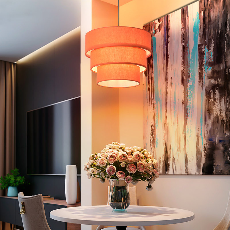 3 Tier Orange Plug in Pendant Light,