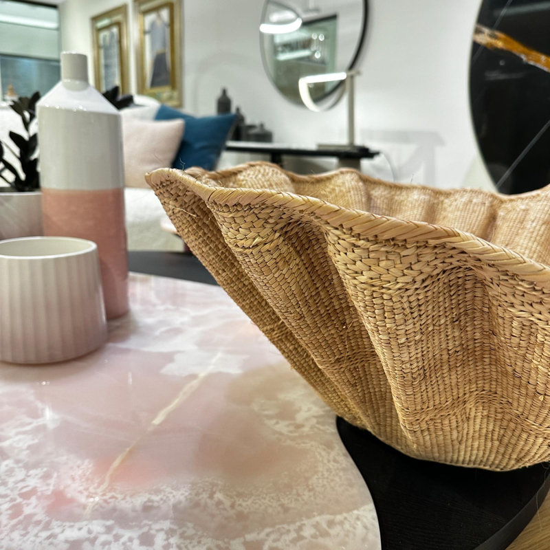 Dancing Handwoven Basket Bowl, 24"-27.5" Diameter