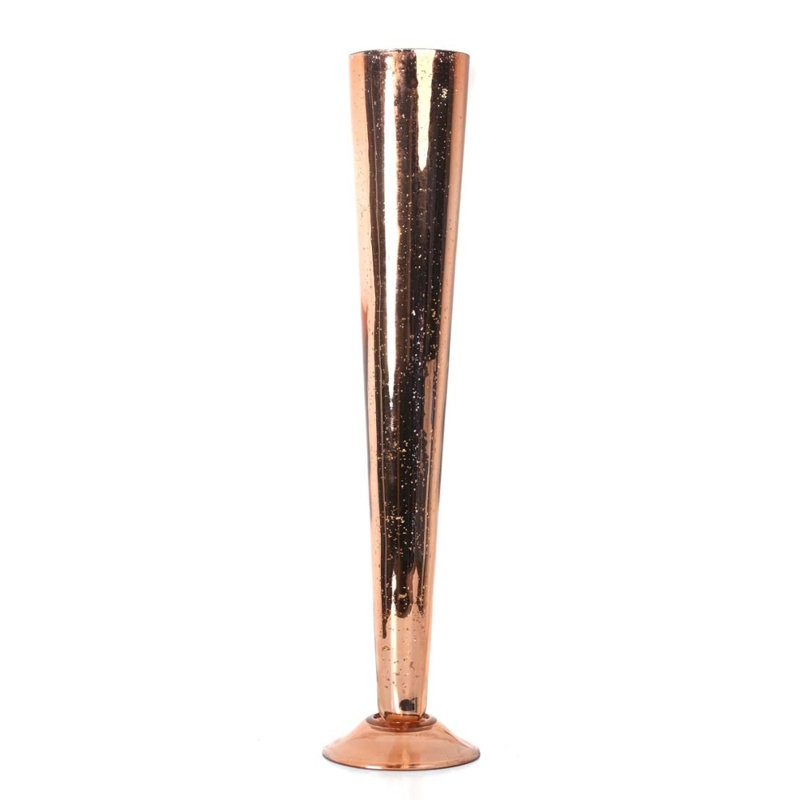 Vase de plancher en verre intérieur / extérieur Sherrell, H 7 po x l 3,5 po x P 3,5 po, Cuivre