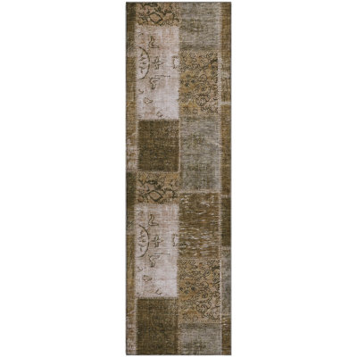 Premium Machine Washable Cerrito Brown Rug