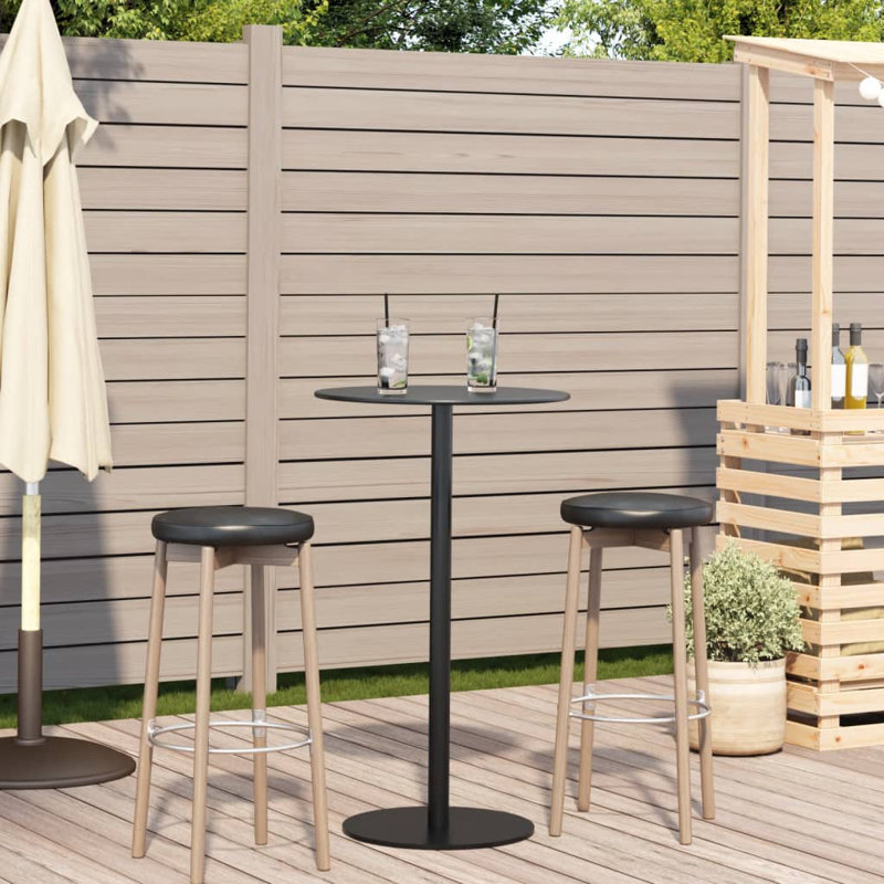 Table de jardin vidaXL en acier thermolaqué noir moyen durable, H 41,3 po x l 23,6 po x L 23,6 po