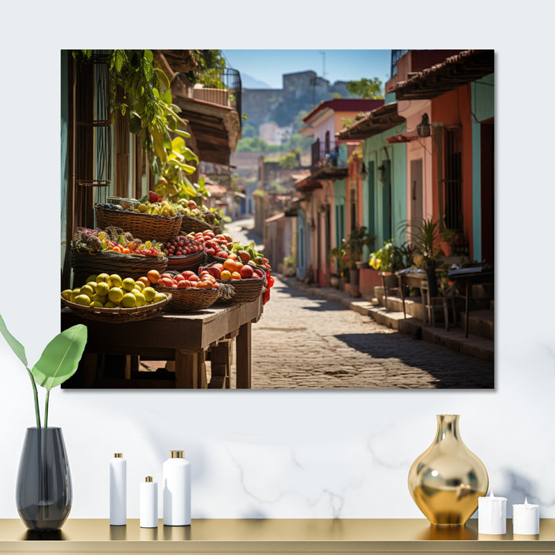 Cuba Vibrant Market Scenes - Reproduction de paysages urbains sur métal, H 12 po x l 20 po x P 1 po