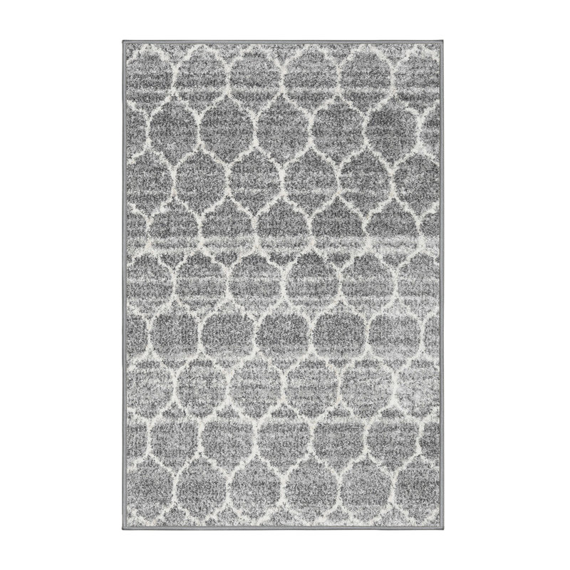 Tapis contemporain gris clair, Rectangle 2 pi x 5 pi