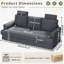 Modern 222cm Corduroy Recessed Arms Sofa With Removable Headrest-1139642733
