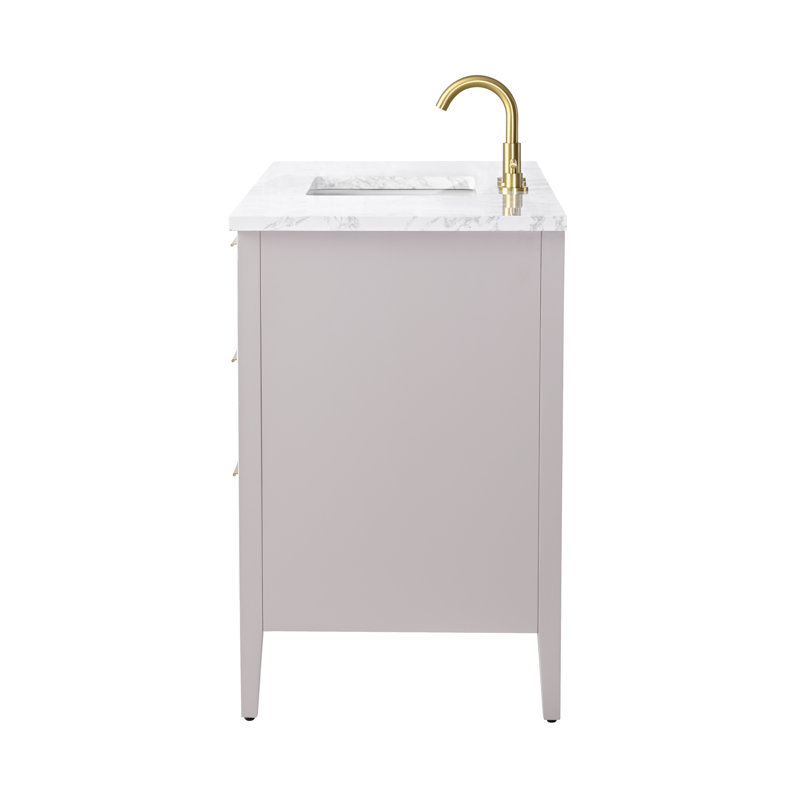 Emma 48" W Single Vanity, Taupe/Brushed Bronze