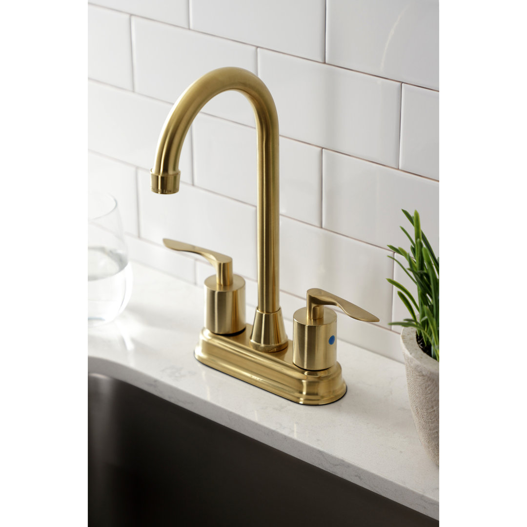 Kingston Brass Serena Two-Handle 2-Hole Deck Mount Bar Faucet Kingston Brass