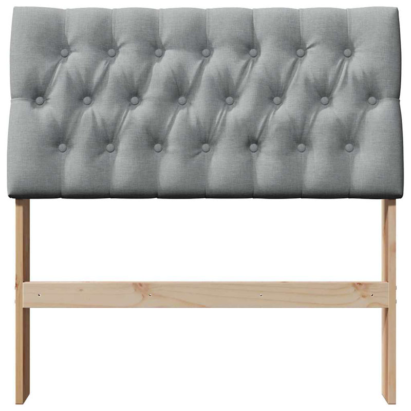 Solid Wood Headboard, UK Single - DE 90 x 190 cm, Brown, Light Grey