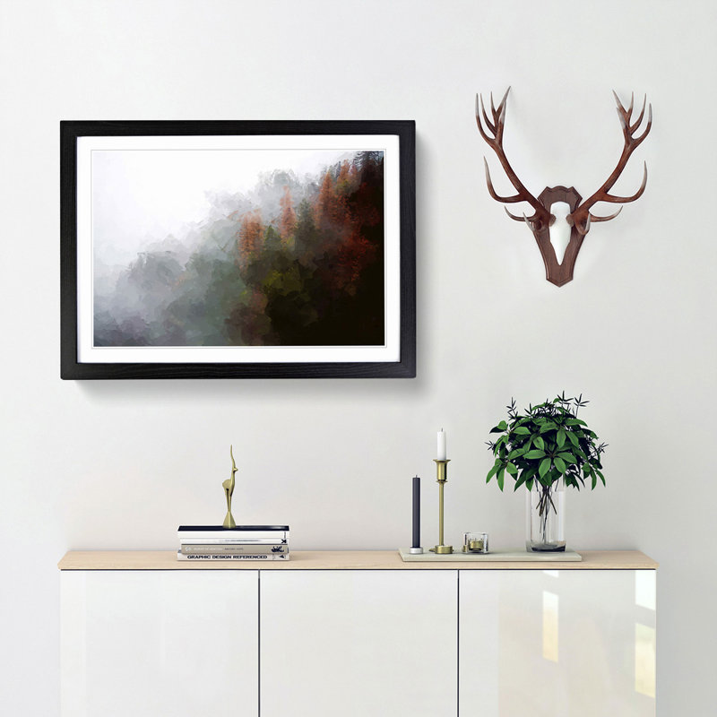Mist Around the Forest - Picture Frame Graphic Art Print, Black Framed, 27cm H x 36cm W x 2cm D