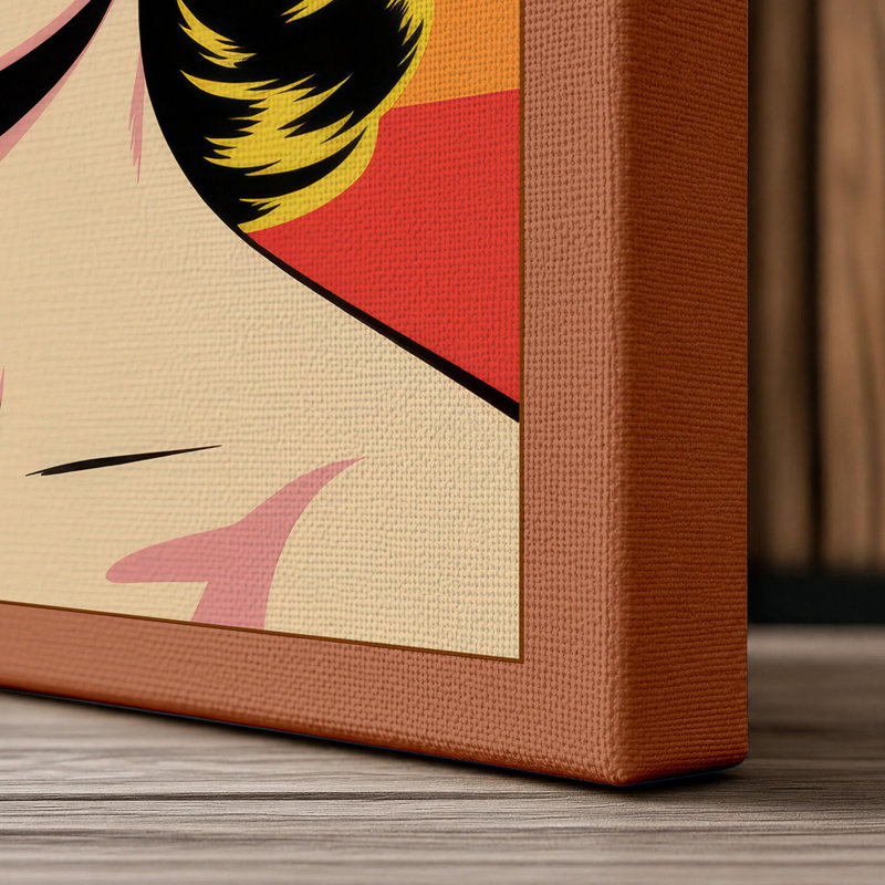 Sixties Cool Retro - Wrapped Canvas, 36x24 - 91.4 x 61.0 cm, Terracotta Border