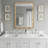 Oak Color 20"x30" Wavy Rectangle Solid Wood Frame Decorative Mirror