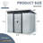 8Ft X 6Ft Outdoor Metal Storage With Lockable Sliding Doors And Transparent Plate For Garden, Lawn-123794515