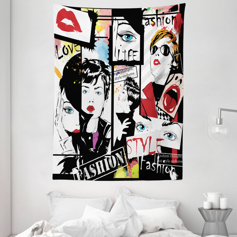Tapisserie féminine en polyester, H 80 po x l 60 po