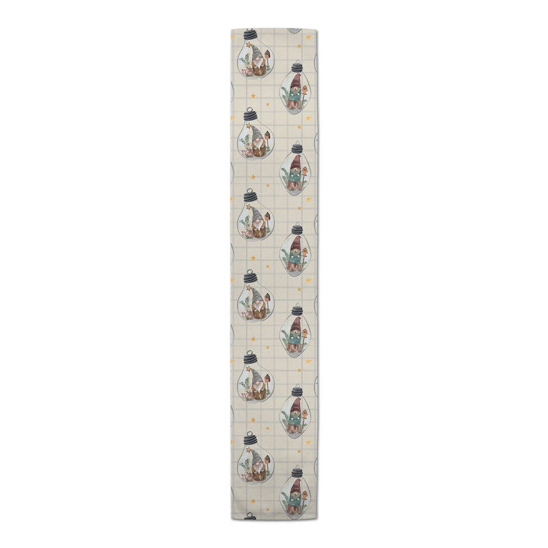 Chemin de table crème et gris, Crème / gris, 90 po x 16 po