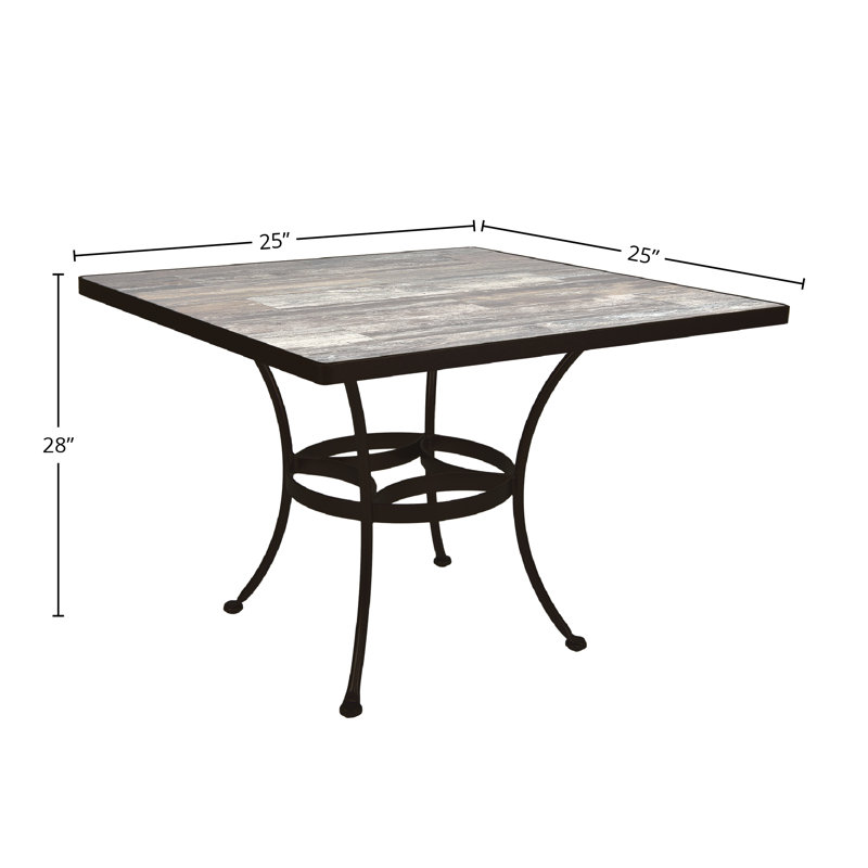 Tables Outdoor Square Dining Table, Venice Beach, Carbon Black