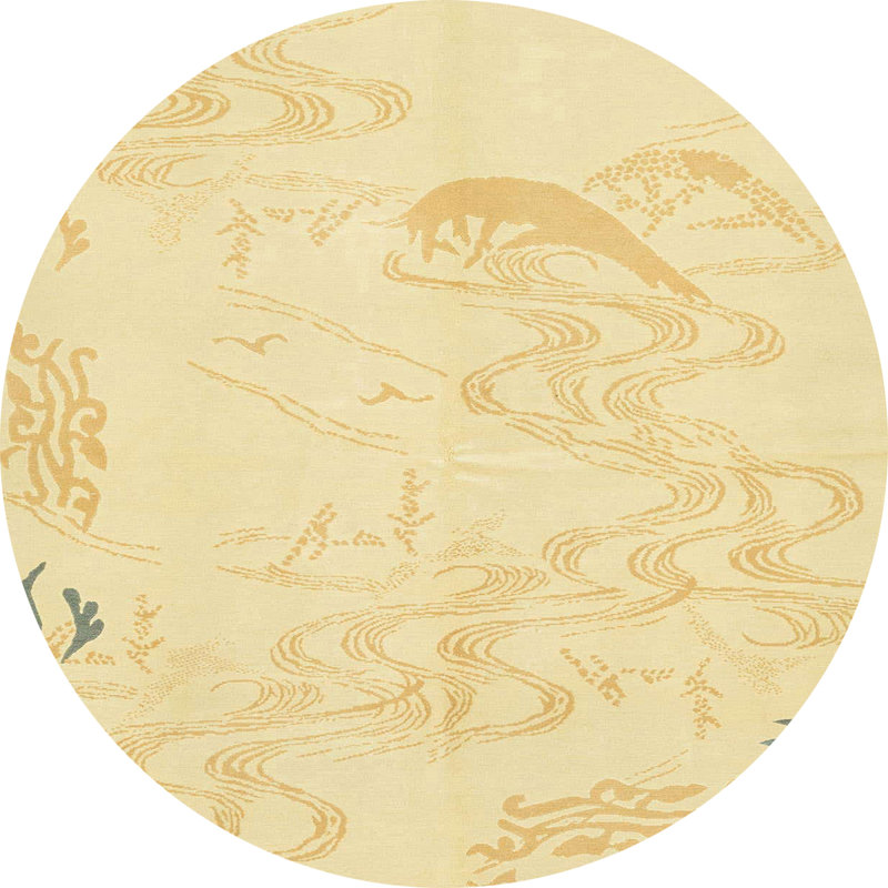 Tapis abstrait moderne 3065, Rond 7 pi