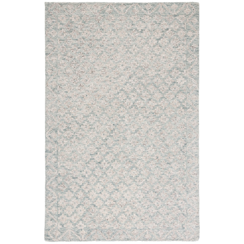 Tapis ivoire / bleu clair Metro 357, Rectangle 4pi x 6 pi