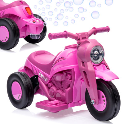 6V Kids Ride-On Bubble Motorcycle with LED Headlights, Music,3 Wheels,Forward/Reverse– Fun Electric Toy 